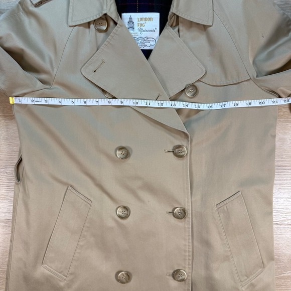 Vintage London Fog Trench Coat Women Size 8 Academia Chic Double Breasted Lined - Picture 7 of 15